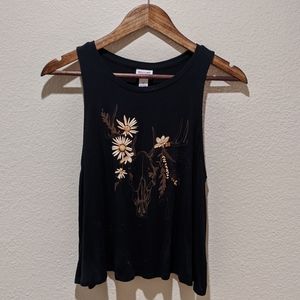 Mossimo Supply Co. Skull and Flower Graphic Tank